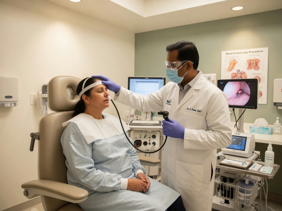 ENT nasal endoscopy procedure